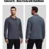imageZITY 3 Pack Long Sleeve Polo Shirts for Men with Pocket Moisture Wicking Outdoor Workwear Office Casual Collared Shirts FallBlackgreynavy
