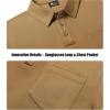 imageZITY 3 Pack Long Sleeve Polo Shirts for Men with Pocket Moisture Wicking Outdoor Workwear Office Casual Collared Shirts FallBlackkhakiarmy Green