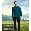 imageZITY 3 Pack Long Sleeve Polo Shirts for Men with Pocket Moisture Wicking Outdoor Workwear Office Casual Collared Shirts FallNavygreydark Teal Blue