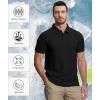imageZITY 5 Pack Mens Polo Shirt Short Sleeve Sports Golf Tennis TShirt MoistureWicking Summer ShirtsPure Black