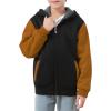 imageZITY Boys Zip Up Hoodie Fleece Jacket Kids Sherpa Lined Sweatshirts Outerwear Unisex Warm Winter Coat 615 Years OldBlack Brown