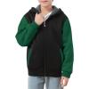 imageZITY Boys Zip Up Hoodie Fleece Jacket Kids Sherpa Lined Sweatshirts Outerwear Unisex Warm Winter Coat 615 Years OldBlack Green