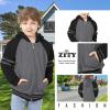 imageZITY Boys Zip Up Hoodie Fleece Jacket Kids Sherpa Lined Sweatshirts Outerwear Unisex Warm Winter Coat 615 Years OldBlack Grey