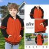 imageZITY Boys Zip Up Hoodie Fleece Jacket Kids Sherpa Lined Sweatshirts Outerwear Unisex Warm Winter Coat 615 Years OldBlack Orange