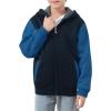 imageZITY Boys Zip Up Hoodie Fleece Jacket Kids Sherpa Lined Sweatshirts Outerwear Unisex Warm Winter Coat 615 Years OldBlue Black