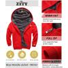 imageZITY Boys Zip Up Hoodie Fleece Jacket Kids Sherpa Lined Sweatshirts Outerwear Unisex Warm Winter Coat 615 Years OldRed