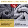 imageZITY Boys Zip Up Hoodie Fleece Jacket Kids Sherpa Lined Sweatshirts Outerwear Unisex Warm Winter Coat 615 Years OldRed Black