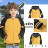 imageZITY Boys Zip Up Hoodie Fleece Jacket Kids Sherpa Lined Sweatshirts Outerwear Unisex Warm Winter Coat 615 Years OldYellow Grey