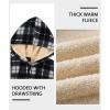 imageZITY Heavy Thick Hoodies for Men Plaid Flannel Warm Sherpa Fleece Lined Winter Full Zip Up CoatBlack