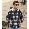 imageZITY Heavy Thick Hoodies for Men Plaid Flannel Warm Sherpa Fleece Lined Winter Full Zip Up CoatBlack