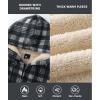 imageZITY Heavy Thick Hoodies for Men Plaid Flannel Warm Sherpa Fleece Lined Winter Full Zip Up CoatBlack Gray