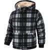 imageZITY Heavy Thick Hoodies for Men Plaid Flannel Warm Sherpa Fleece Lined Winter Full Zip Up CoatBlack White
