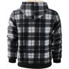 imageZITY Heavy Thick Hoodies for Men Plaid Flannel Warm Sherpa Fleece Lined Winter Full Zip Up CoatBlack White