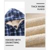 imageZITY Heavy Thick Hoodies for Men Plaid Flannel Warm Sherpa Fleece Lined Winter Full Zip Up CoatDark Blue