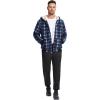 imageZITY Heavy Thick Hoodies for Men Plaid Flannel Warm Sherpa Fleece Lined Winter Full Zip Up CoatDark Blue