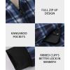 imageZITY Heavy Thick Hoodies for Men Plaid Flannel Warm Sherpa Fleece Lined Winter Full Zip Up CoatDark Blue