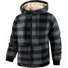 imageZITY Heavy Thick Hoodies for Men Plaid Flannel Warm Sherpa Fleece Lined Winter Full Zip Up CoatDark Grey