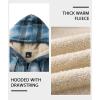 imageZITY Heavy Thick Hoodies for Men Plaid Flannel Warm Sherpa Fleece Lined Winter Full Zip Up CoatLight Blue White