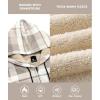 imageZITY Heavy Thick Hoodies for Men Plaid Flannel Warm Sherpa Fleece Lined Winter Full Zip Up CoatLight Gray White