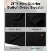 imageZITY Long Sleeve Henley Shirts for Men Casual Waffle Thermal Fashion Pullover 3Button TShirt with PocketBlack