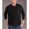 imageZITY Long Sleeve Henley Shirts for Men Casual Waffle Thermal Fashion Pullover 3Button TShirt with PocketBlack