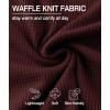 imageZITY Long Sleeve Henley Shirts for Men Casual Waffle Thermal Fashion Pullover 3Button TShirt with PocketBurgundy