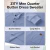 imageZITY Long Sleeve Henley Shirts for Men Casual Waffle Thermal Fashion Pullover 3Button TShirt with PocketHaze Blue