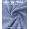 imageZITY Long Sleeve Henley Shirts for Men Casual Waffle Thermal Fashion Pullover 3Button TShirt with PocketHaze Blue