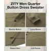 imageZITY Long Sleeve Henley Shirts for Men Casual Waffle Thermal Fashion Pullover 3Button TShirt with PocketOlive Green