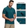 imageZITY Mens 2 Pack Polo Shirts Short Sleeve Performance Sports Golf Shirt for Men Tactical ShirtBlack Dark Teal Blue