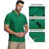 imageZITY Mens 2 Pack Polo Shirts Short Sleeve Performance Sports Golf Shirt for Men Tactical ShirtGrassgreen Lightkhaki