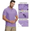 imageZITY Mens 2 Pack Polo Shirts Short Sleeve Performance Sports Golf Shirt for Men Tactical ShirtGrey Lilac