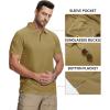 imageZITY Mens 2 Pack Polo Shirts Short Sleeve Performance Sports Golf Shirt for Men Tactical ShirtKhaki Grey
