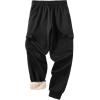 imageZITY Mens Thick Fleece Winter Pants Heavyweight Warm Sherpa Lined Athletic Jogger Sweatpants with Pockets002blackribbed Cuff