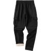imageZITY Mens Thick Fleece Winter Pants Heavyweight Warm Sherpa Lined Athletic Jogger Sweatpants with Pockets021blackstraight Cuff