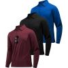 imageZITY 3 Pack Long Sleeve Polo Shirts for Men with Pocket Moisture Wicking Outdoor Workwear Office Casual Collared Shirts FallBlackwine Redroyal Blue