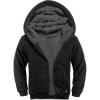 imageZITY Boys Zip Up Hoodie Fleece Jacket Kids Sherpa Lined Sweatshirts Outerwear Unisex Warm Winter Coat 615 Years OldDeep Black