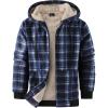 imageZITY Heavy Thick Hoodies for Men Plaid Flannel Warm Sherpa Fleece Lined Winter Full Zip Up CoatDark Blue