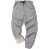 imageZITY Mens Thick Fleece Winter Pants Heavyweight Warm Sherpa Lined Athletic Jogger Sweatpants with PocketsLight Gray