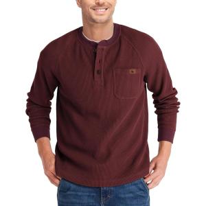 imageZITY Long Sleeve Henley Shirts for Men Casual Waffle Thermal Fashion Pullover 3Button TShirt with PocketBurgundy
