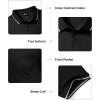 imageZITY 3 Pack Men Polo Shirts Short Sleeve with Pocket Sport Wicking Shirts for Men Casual Athletic Collared TShirtsBblack Grey Navy