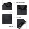 imageZITY 3 Pack Men Polo Shirts Short Sleeve with Pocket Sport Wicking Shirts for Men Casual Athletic Collared TShirtsBlack Green Grey