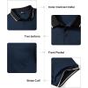 imageZITY 3 Pack Men Polo Shirts Short Sleeve with Pocket Sport Wicking Shirts for Men Casual Athletic Collared TShirtsBlack Winered Navy