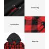 imageZITY 3 Pack Mens Flannel Hoodie Shirts Long Sleeve Casual Vintage Button Down Plaid Shirt Jacket with PocketBlackred Blue Blackgrey