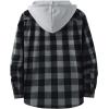 imageZITY 3 Pack Mens Flannel Hoodie Shirts Long Sleeve Casual Vintage Button Down Plaid Shirt Jacket with PocketDeepbluebeige Navy White