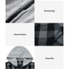 imageZITY 3 Pack Mens Flannel Hoodie Shirts Long Sleeve Casual Vintage Button Down Plaid Shirt Jacket with PocketDeepbluebeige Navy White