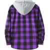 imageZITY 3 Pack Mens Flannel Hoodie Shirts Long Sleeve Casual Vintage Button Down Plaid Shirt Jacket with PocketDeepbluebeige Purple Yellownavy