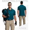 imageZITY 4 Pack Mens Polo Shirt Short Sleeve Athletic Performance Tactical Shirts for Men Outdoor Sport Work TShirtWhite Green Blue Teal Blue
