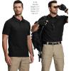 imageZITY 5 Pack Tactical Polo Shirts for Men Golf Shirt Short Sleeve Athletic Performance Moisture Wicking Work Outdoor TshirtsBlack