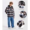 imageZITY Boys Flannel Shirt Jacket Fleece Sherpa Lined Plaid Jackets Unisex Coat Full Zip Hoodie Girls Winter Outwear 615 YearsCoffee Brown